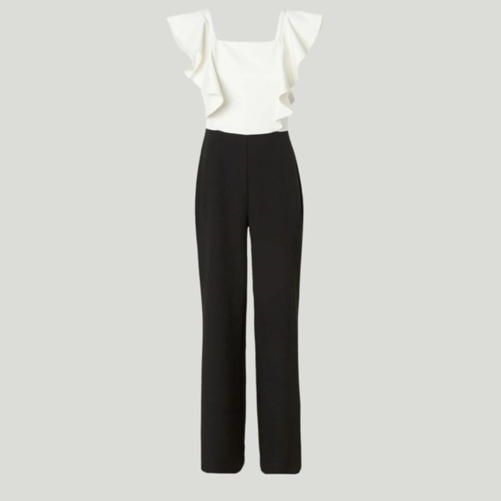 Emerald Sundae Black and White Jumpsuit Chic Design Size 12